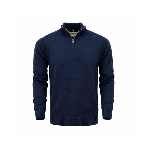 1/4 Zip Plain Knitted Jersey