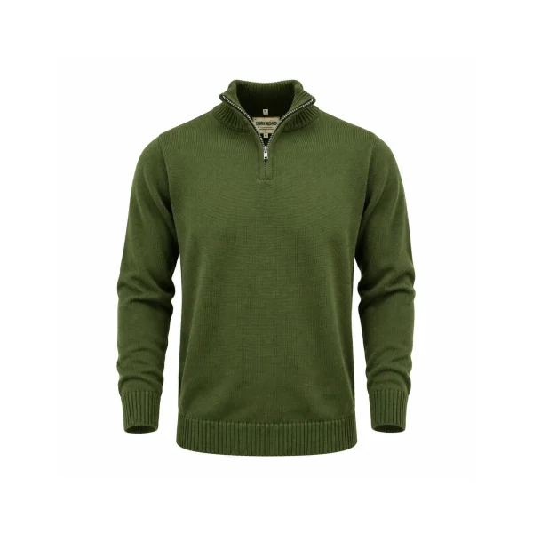 1/4 Zip Plain Knitted Jersey
